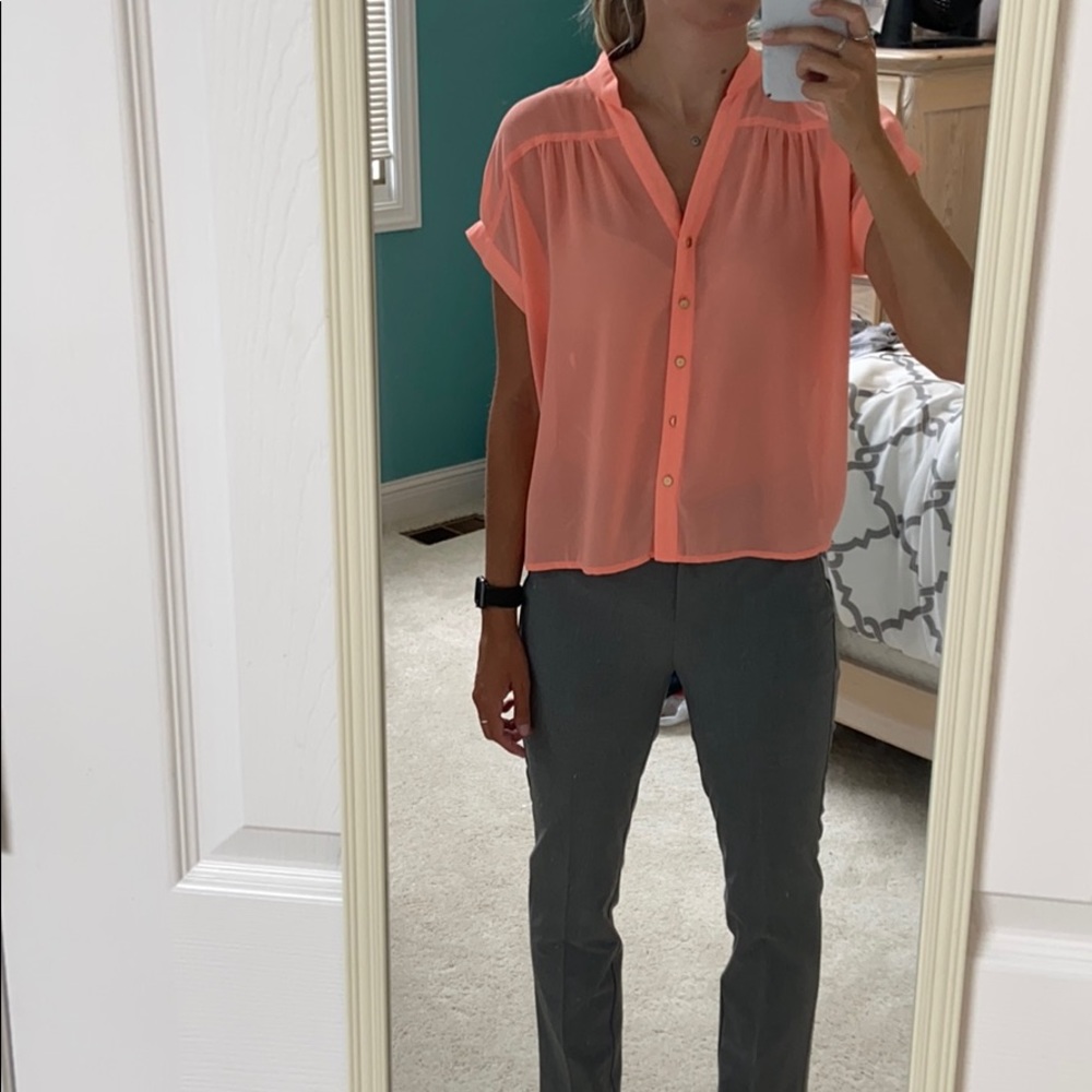 Sheer Coral Blouse | Forever 21